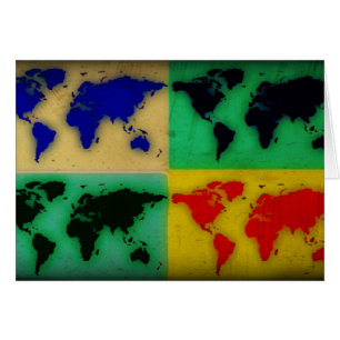 pop art colour world map