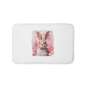 Pop Art Colourful Bunny Rabbit Pink  Bath Mat