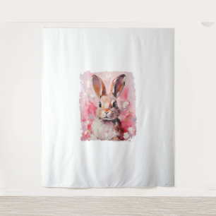 Pop Art Colourful Bunny Rabbit Pink  Tapestry