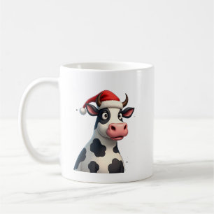 Pop Art Colourful Cow Christmas T-Shirt (1) Coffee Mug