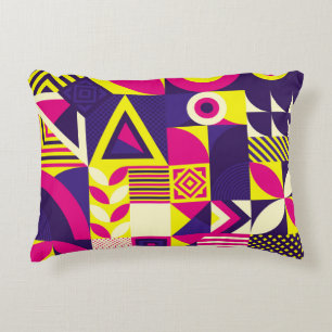 Pop art, colourful geometric shapes. accent pillow