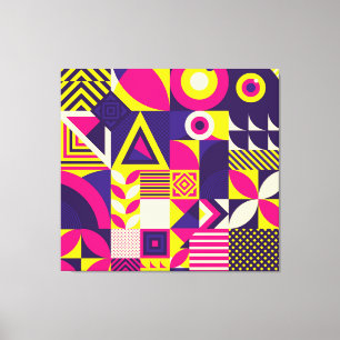 Pop art, colourful geometric shapes. canvas print