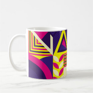 Pop art, colourful geometric shapes. coffee mug
