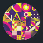Pop art, colourful geometric shapes. large clock<br><div class="desc">Seamless Pattern of Pop and Colourful Abstract Geometric Shape. Tile Decor Wallpaper Embrace the pop and colour with abstract geometric shapes. Add a pop of colour with a vibrant and abstract geometric pattern. pattern, vibrant, block, pop, flower, illustration, cool, abstract, fun, geometric, texture, geometry, seamless, trendy, creative, circle, decor, mosaic,...</div>