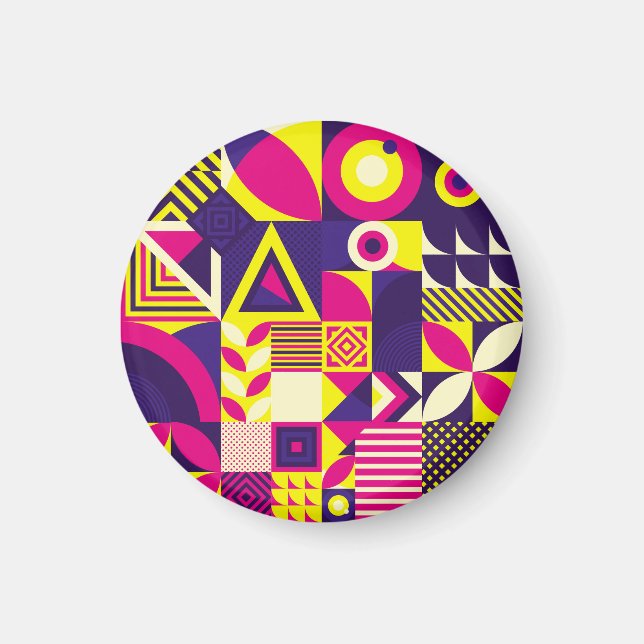 Pop art, colourful geometric shapes. magnet (Front)