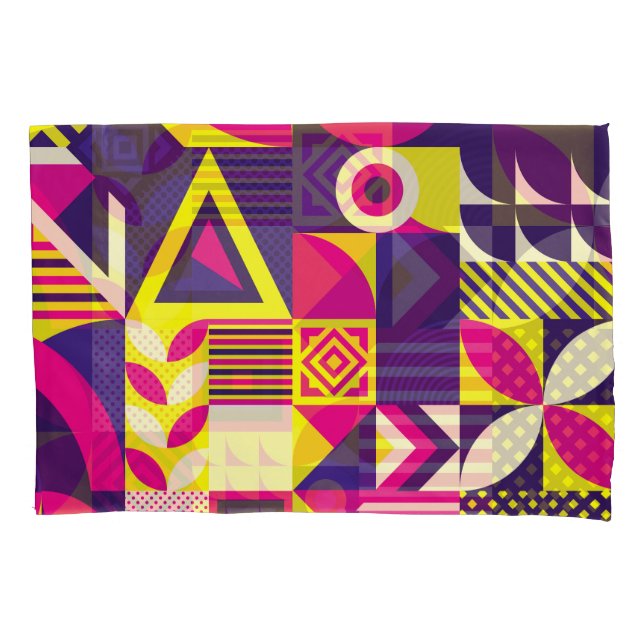 Pop art, colourful geometric shapes. pillowcase (Front)