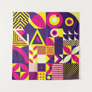 Pop art, colourful geometric shapes. tapestry