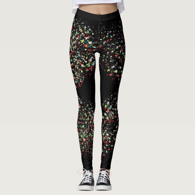 Pop Art Colourful Lips Leggings (Front)