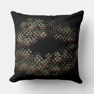 Pop Art Colourful Lips Throw Pillow