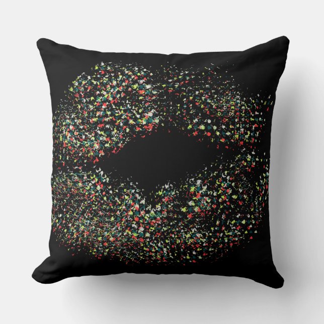 Pop Art Colourful Lips Throw Pillow (Front)