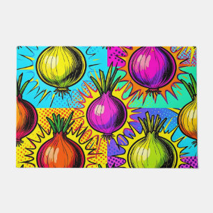 Pop Art Colourful Onions Doormat