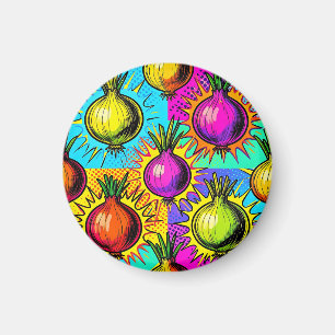 Pop Art Colourful Onions Magnet