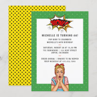 Pop Art Comic Anniversaire Fête Invitation