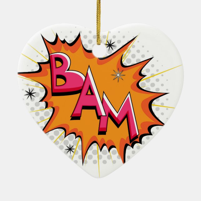 Pop Art Comic Bam! Ceramic Ornament (Back)