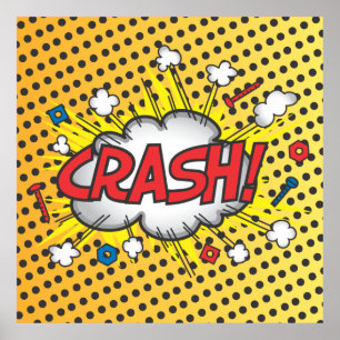 Pop art Comic book inspired Crash! poster