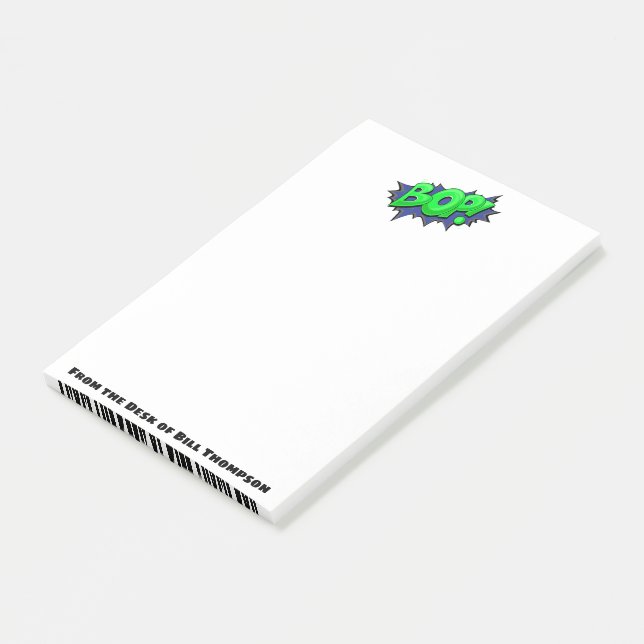 Pop Art Comic Bop! Customized Super Hero Gift Post-it Notes (Angled)