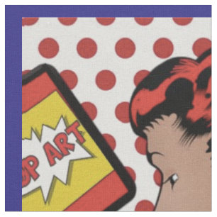 Pop Art Comic Girl Fabric
