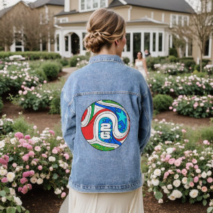 Pop Art Comic Graphic Twenty Six Soccer Star Denim Jacket