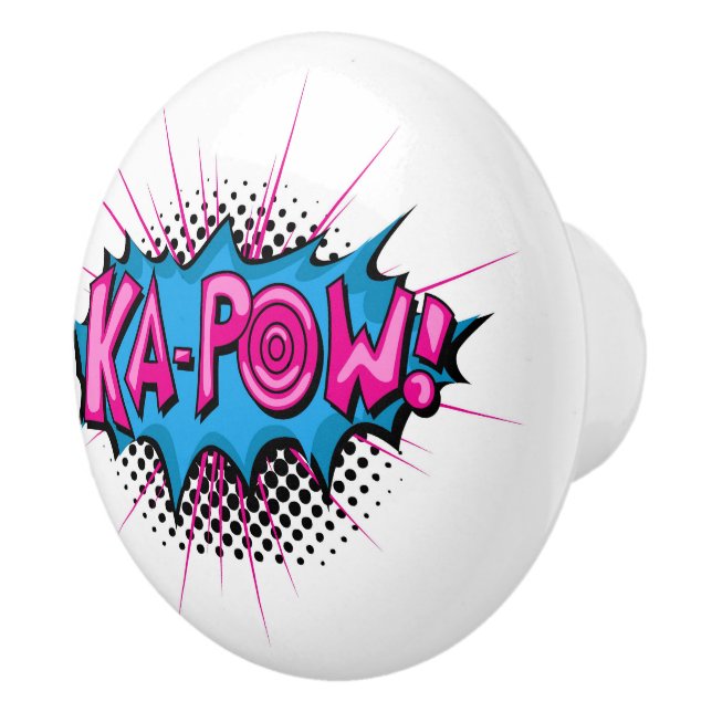 Pop Art Comic Ka-Pow! Ceramic Knob (Right)