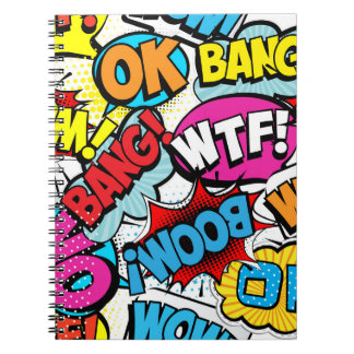 Pop Art Comic: Retro Seamless Pattern Notebook