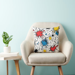 Pop Art Comic Splash Throw Pillow