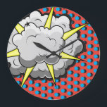Pop Art Comic Style Explosion Large Clock<br><div class="desc">This retro comic style Explosion is perfect for any super hero collector or fan boy. The bright graphics have hard lines & bold colouring.</div>