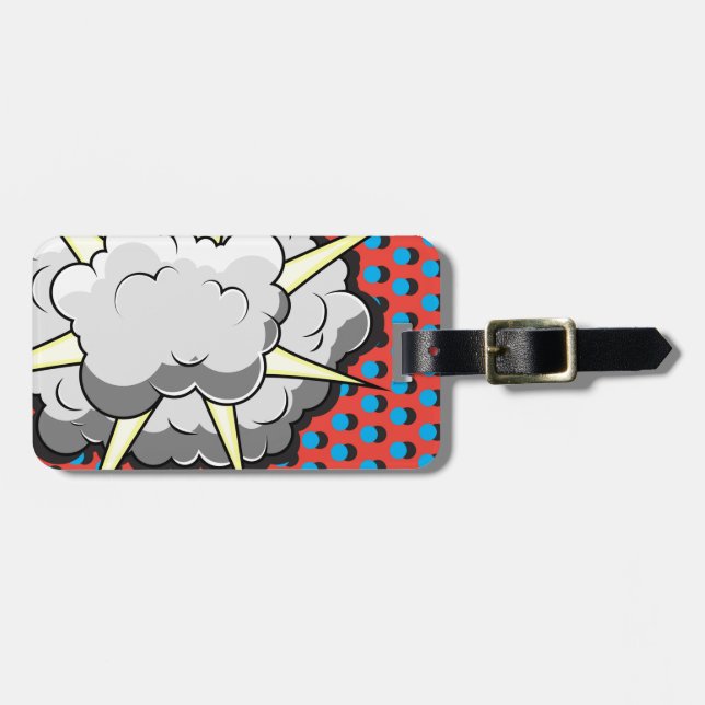 Pop Art Comic Style Explosion Luggage Tag (Front Horizontal)