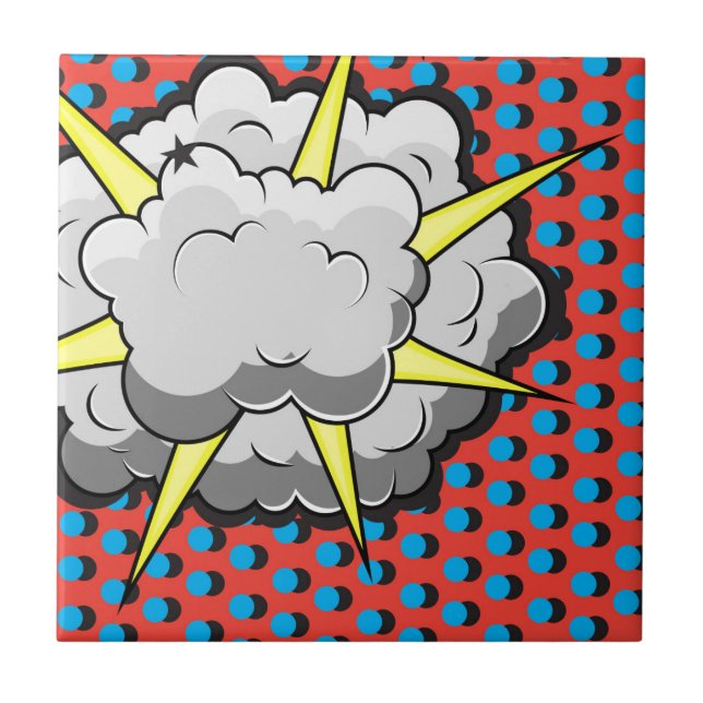 Pop Art Comic Style Explosion Tile (Front)