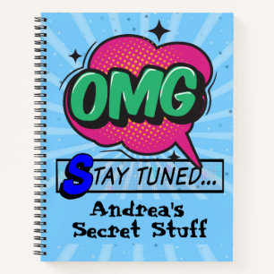 Pop art comic style personalized notebook