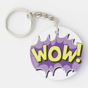 Pop Art Comic Style Wow Keychain