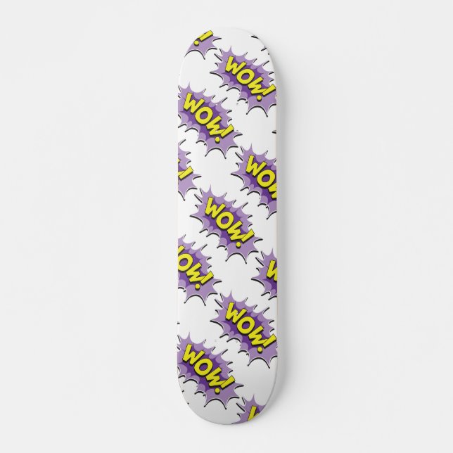 Pop Art Comic Style Wow Skateboard (Front)