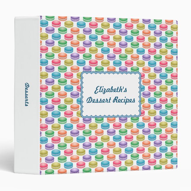 Pop Art Cookies Colourful Macarons Binder (Front/Spine)
