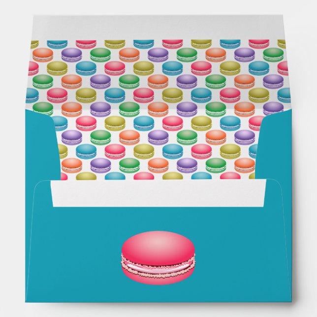 Pop Art Cookies Colourful Macarons Personalized Envelope (Back (Bottom))