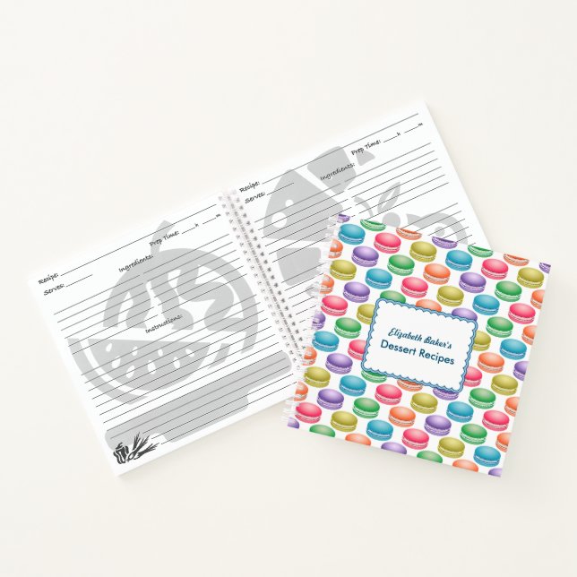 Pop Art Cookies Colourful Macarons Personalized Notebook (Inside)