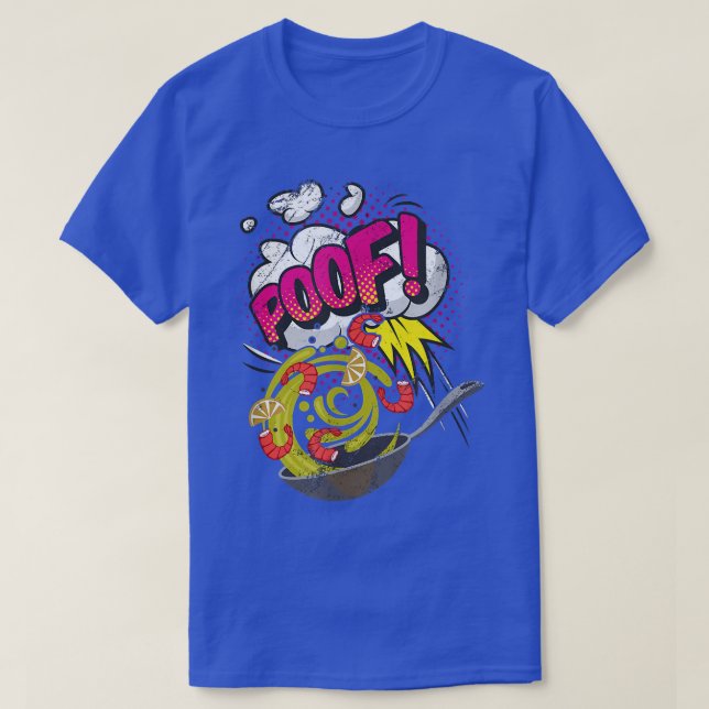 Pop Art Cooking Retro Comic Aesthetic Wok Culinary T-Shirt (Design Front)