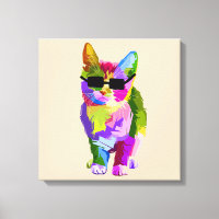 Pop Art cool cat kitty cat art