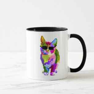 Pop Art cool cat kitty cat art Mug
