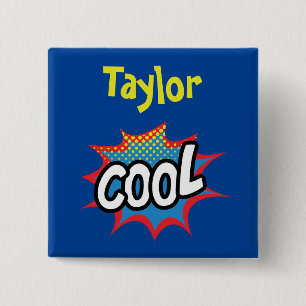 Pop art cool design 2 inch square button