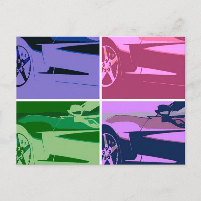 Pop Art Corvettes Postcard (Front)