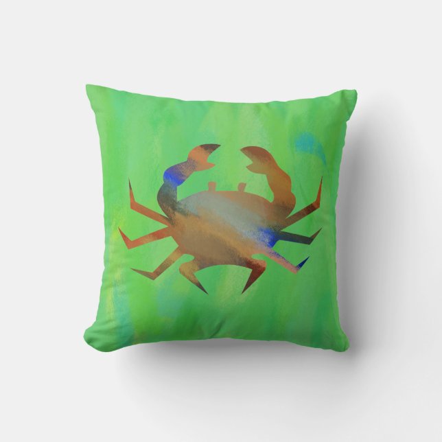 Pop Art Crab Throw Pillow (Front)