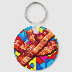 Pop Art Crispy Bacon Keychain