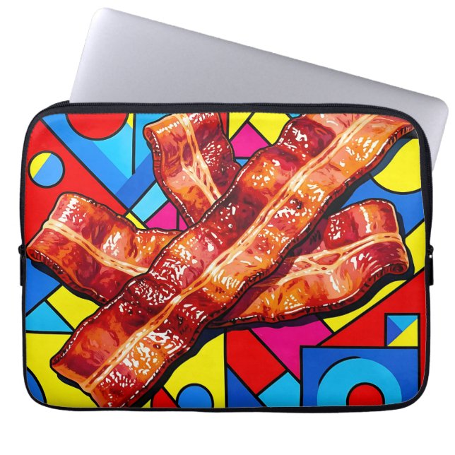 Pop Art Crispy Bacon Laptop Sleeve (Front)
