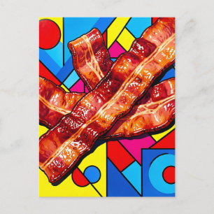 Pop Art Crispy Bacon Postcard