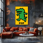 Pop Art Crocodile – Green on Yellow Silhouette Poster<br><div class="desc">Make a bold statement with this pop-art crocodile poster. A bright green silhouette with thick black outline walks across a vivid yellow background. Striking, fun, and instantly recognizable, this modern piece adds colour and energy to any living room, creative studio, or playful space. Printed with gallery-quality precision for crisp detail...</div>