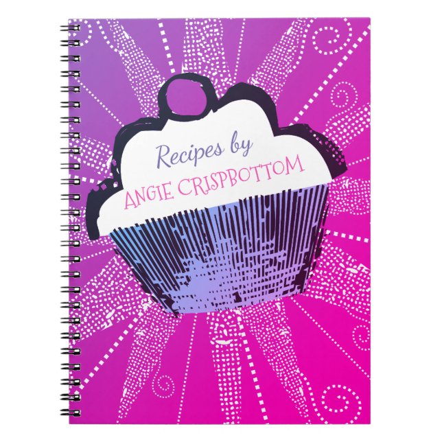 Pop art cupcake baking recipe notebook (Front)
