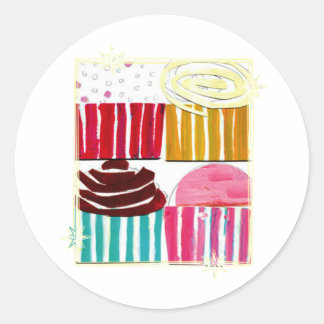 Pop Art Cupcakes Classic Round Sticker