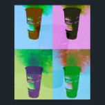 Pop art cups poster<br><div class="desc">This abstract modern pop art was made using props that I own. It would be great way of adding a modern look to your walls. You could have these framed for a professional look that would impress everyone.</div>
