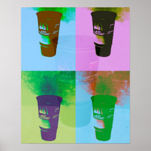 Pop art cups poster
