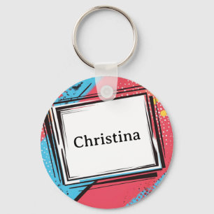 Pop Art Custom Name Design: Vibrant & Bold Art Keychain
