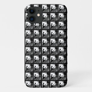 Pop Art Cute Giant Pandas B&W Black and White iPhone 11 Case